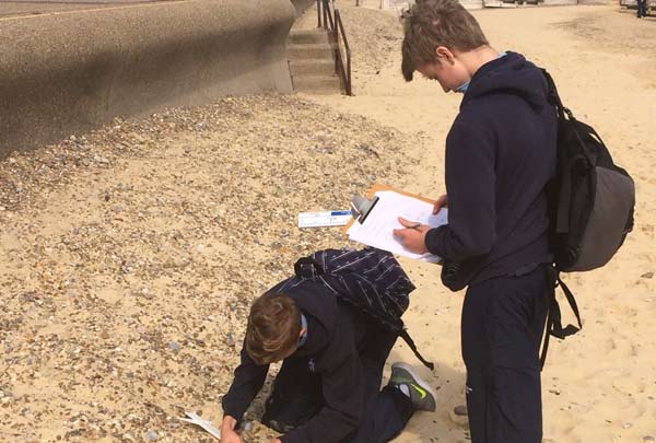 GCSE Geographers collect data in Southwold