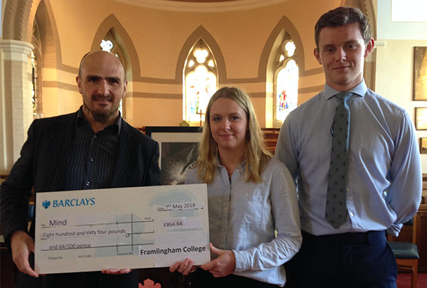 Framlingham College raises money for Suffolk Mind charity