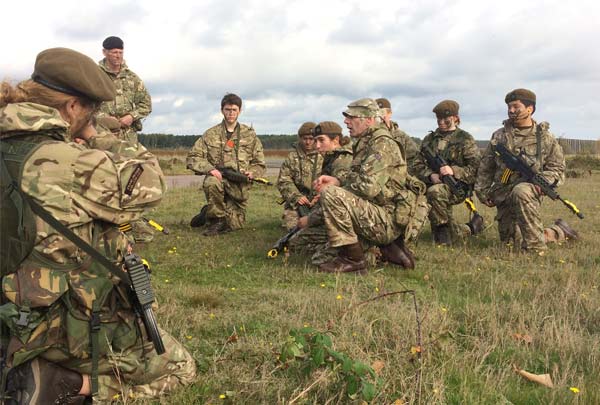 Year 11 Cadets in overnight exercise at MoD Woodbridge